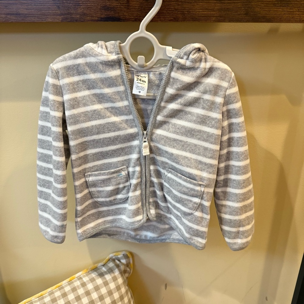 Carter's Baby Boys Fleece Hoodie Jacket Size 24 Months